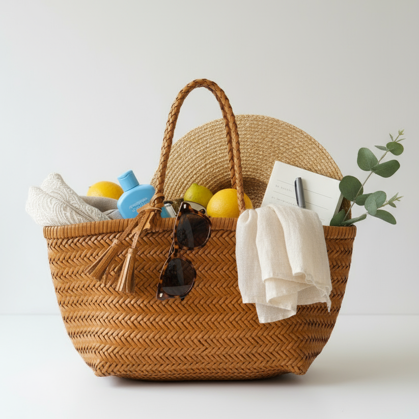 Genuine Leather Handmade Woven Tote / Hobo Bag - Yellow (WHB004)