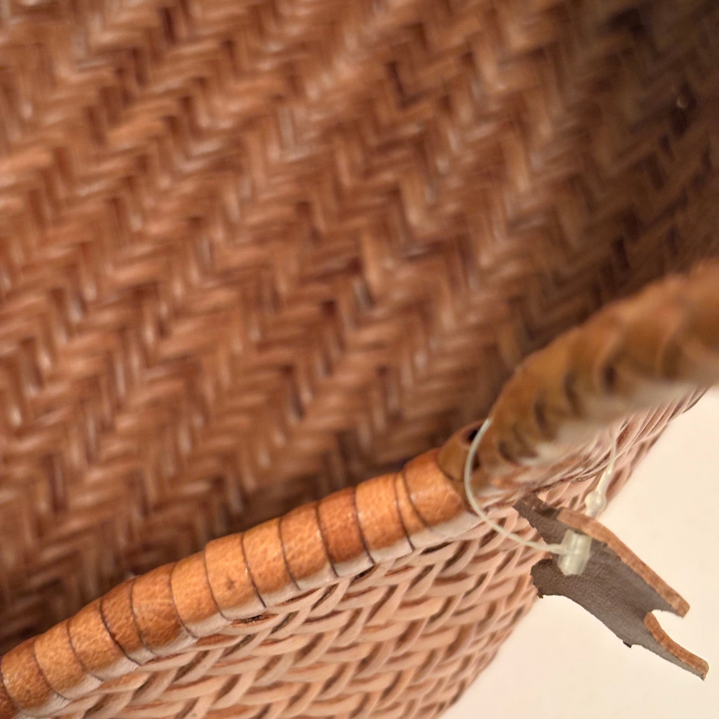 Genuine Leather Handmade Woven Tote / Hobo Bag - Light Wood (WHB010)