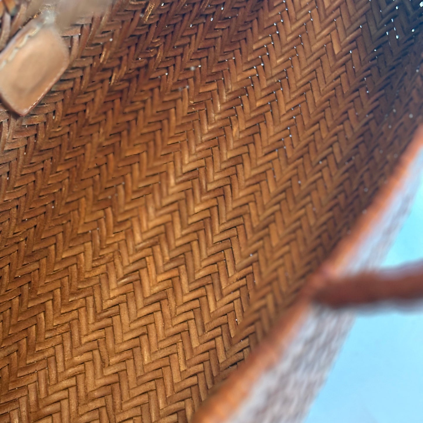 Genuine Leather Handmade Woven Tote / Hobo Bag - Wood (WHB014)