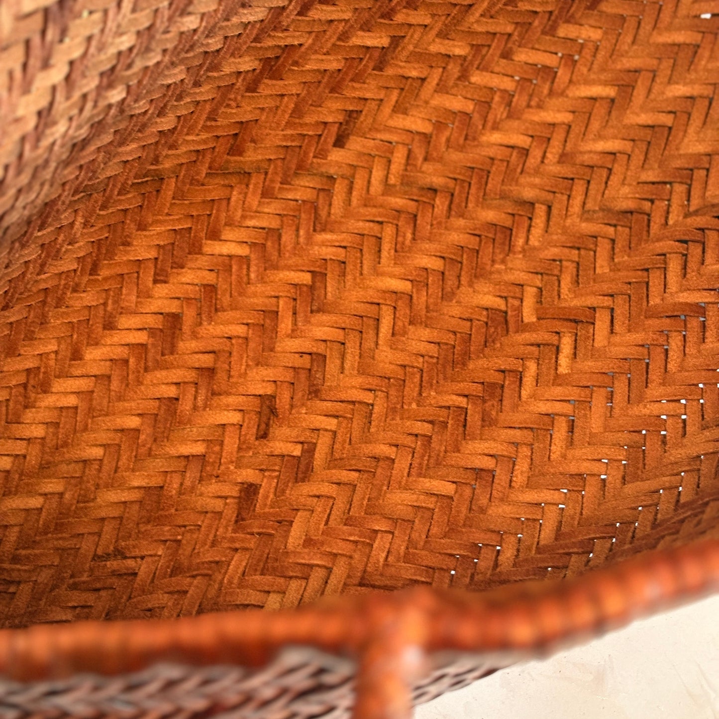 Genuine Leather Handmade Woven Tote / Hobo Bag - Dark Tan (WHB015)