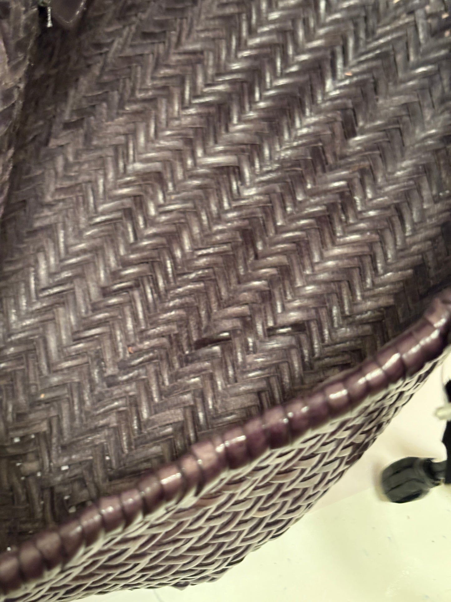 Genuine Leather Handmade Woven Tote / Hobo Bag - Dark Silver (WHB003)