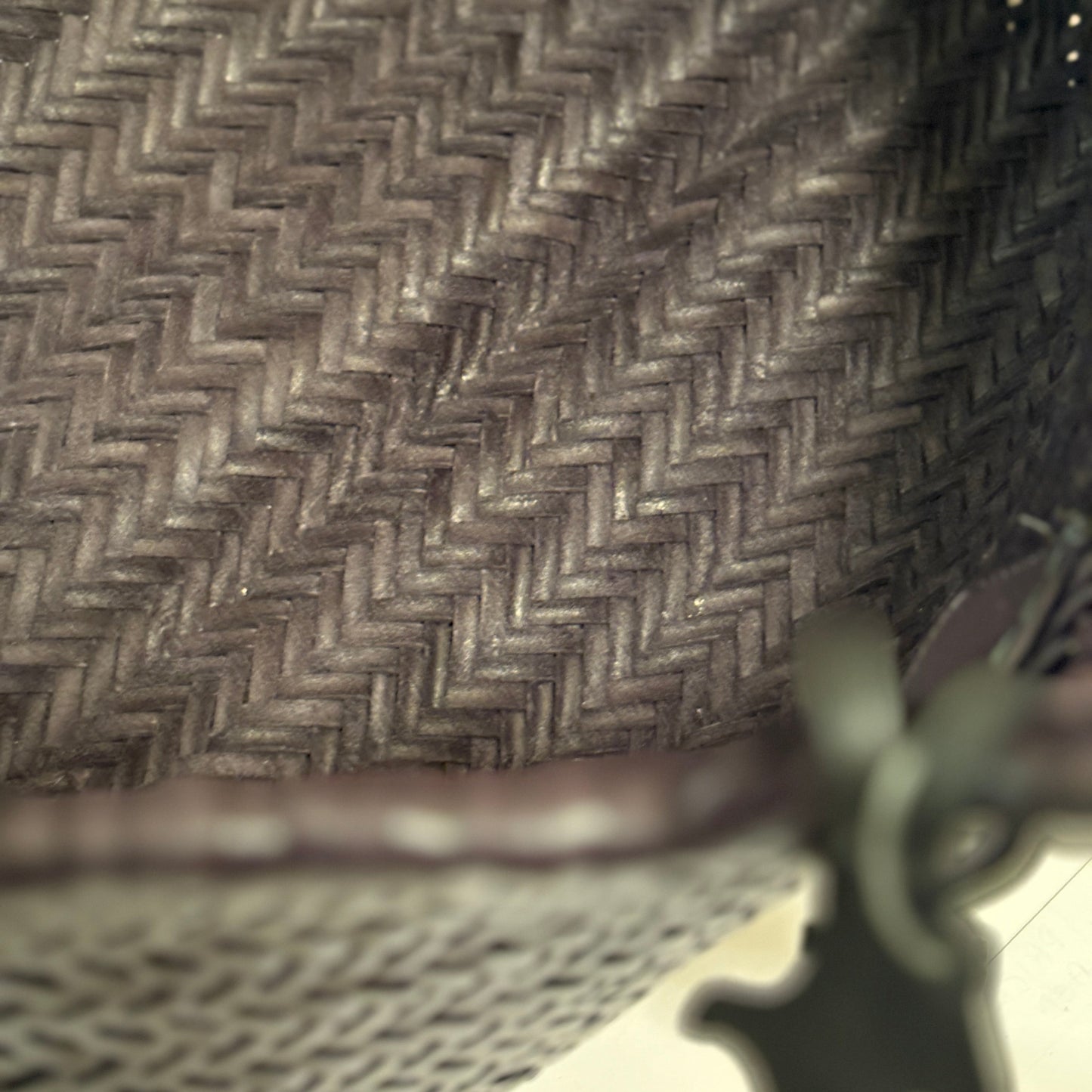 Genuine Leather Handmade Woven Tote / Hobo Bag - Dark Gray (WHB005)