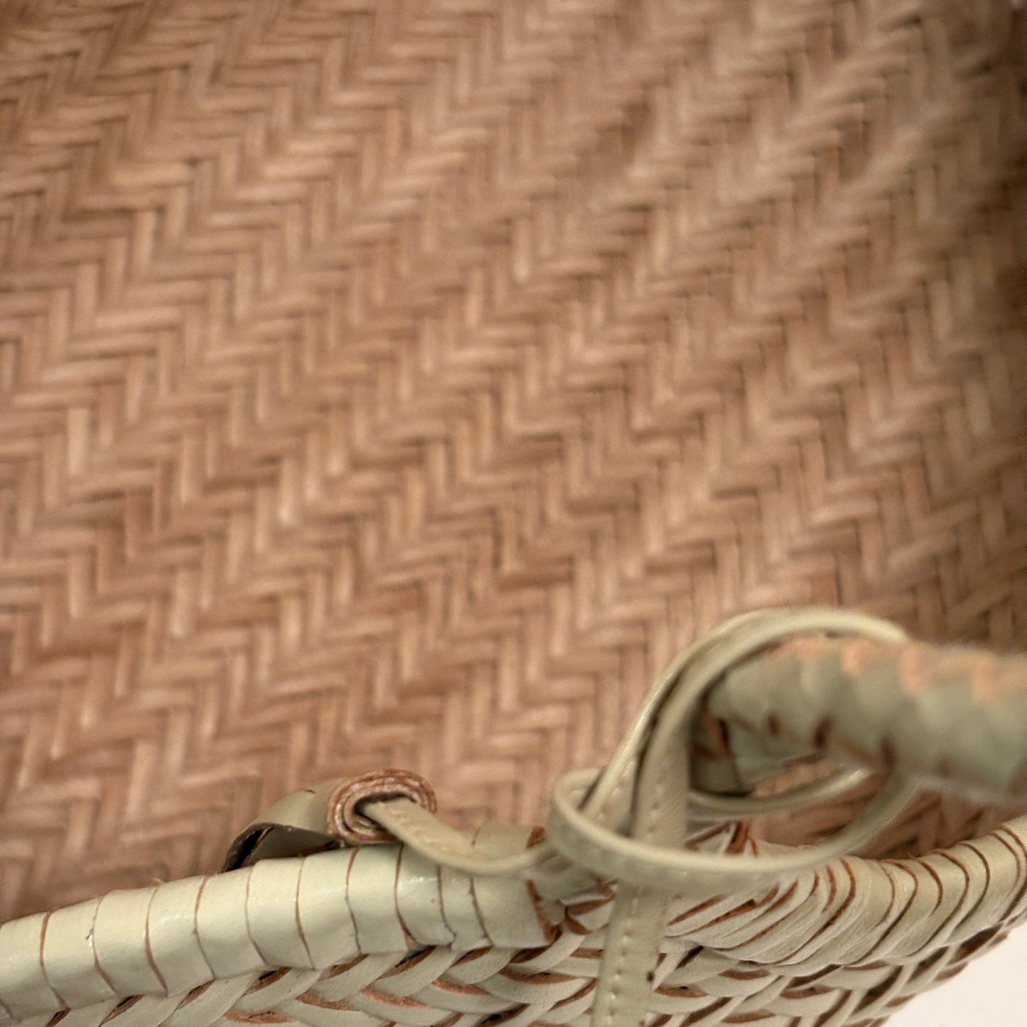 Genuine Leather Handmade Woven Tote / Hobo Bag - Beige (WHB007)