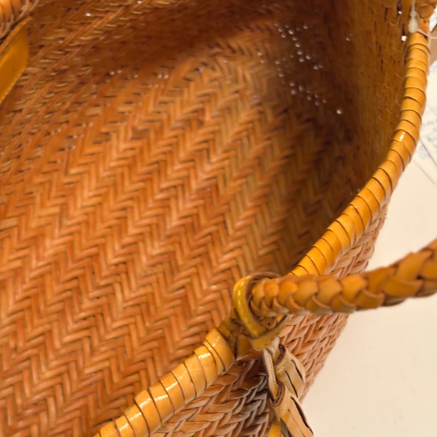 Genuine Leather Handmade Woven Tote / Hobo Bag -Yellow (WHB013)