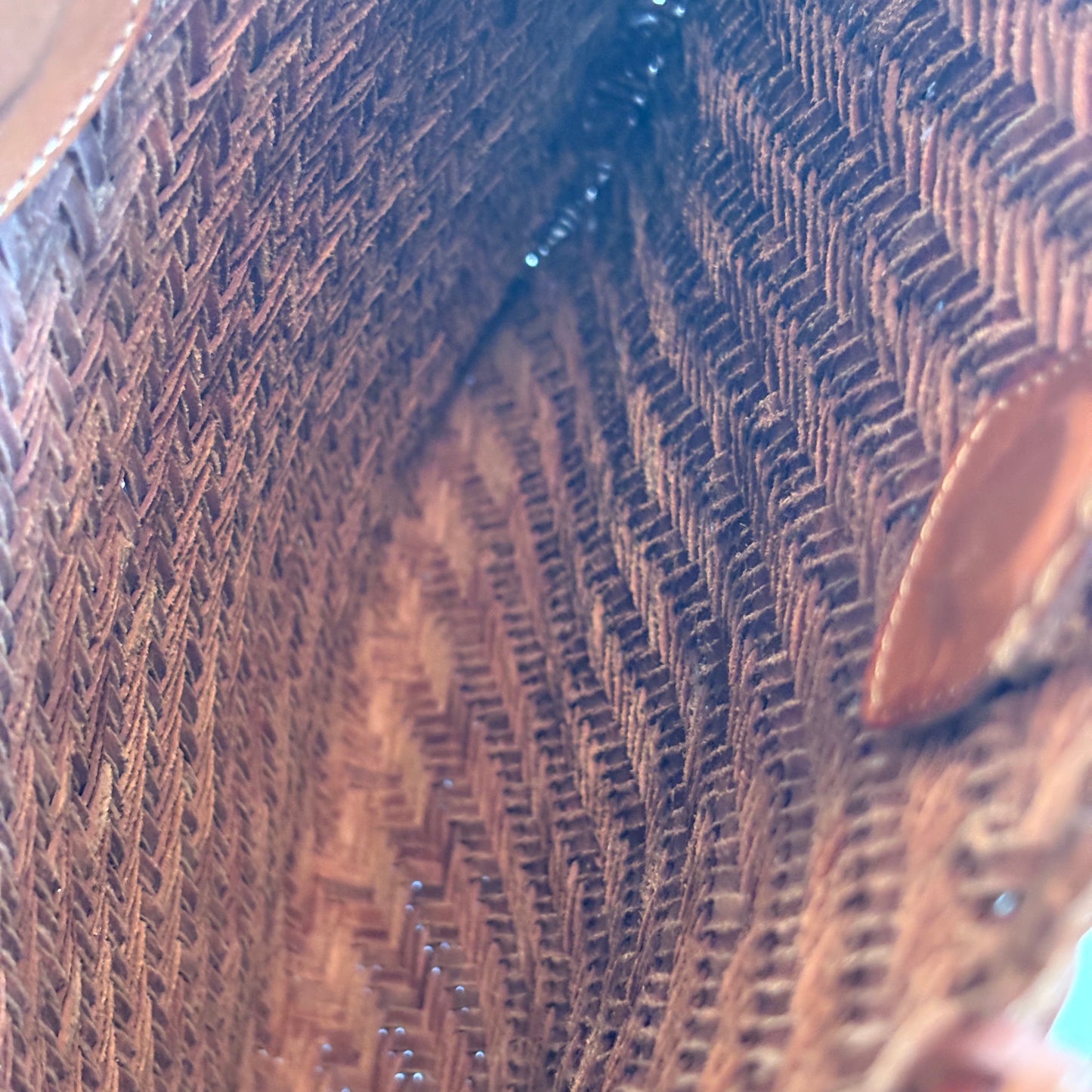 Genuine Leather Handmade Woven Tote / Hobo Bag - Dark Tan (WHB018)