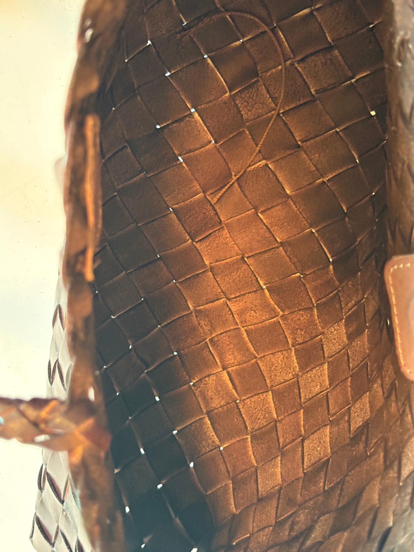 Genuine Leather Handmade Woven Tote / Hobo Bag - Brown (WHB021)