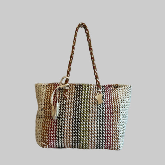 Genuine Leather Handmade Woven Tote / Hobo Bag - Multi Colour (WHB024)