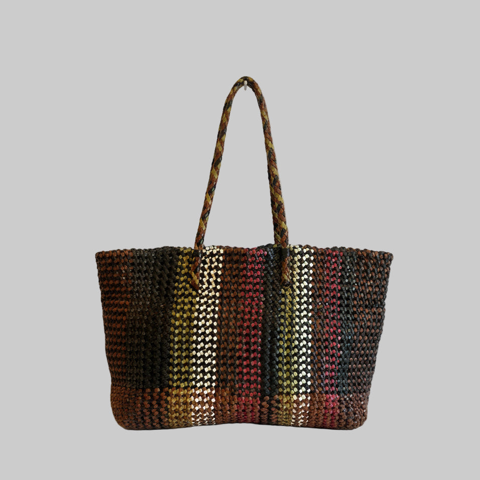Genuine Leather Handmade Woven Tote / Hobo Bag - Multi Colour (WHB025)
