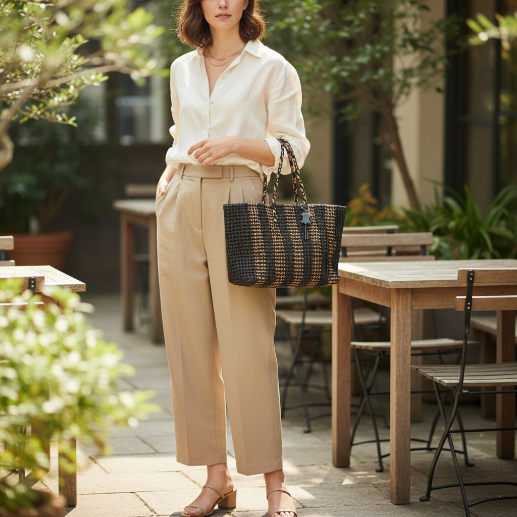 Genuine Leather Handmade Woven Tote / Hobo Bag - Multi Colour (WHB026)