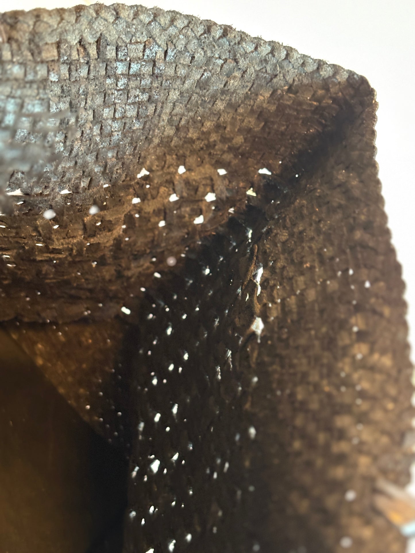 Genuine Leather Handmade Woven Tote / Hobo Bag - Black (WHB029)